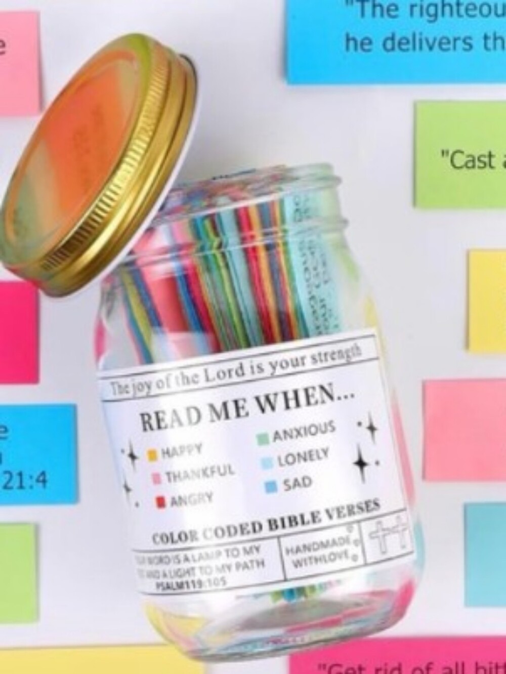 Read Me When Jar Color Coded Bible Verses Strength Emotions For Love Happiness